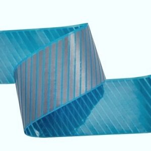 Blue segmented tape that is flame resistant and safe for industrial wash