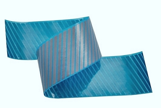 Blue segmented tape that is flame resistant and safe for industrial wash