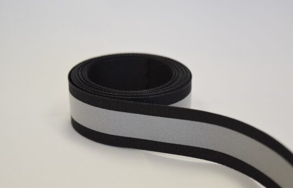 7/8” Black Grosgrain with ½” 8712 Silver.