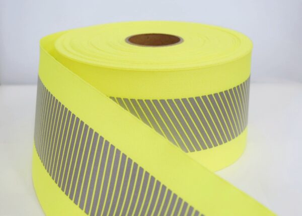 4” Yellow Grosgrain with 2” 5510 Segmented Silver.