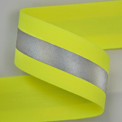 2” FR Yellow Fabric with ¾” 8735 Silver