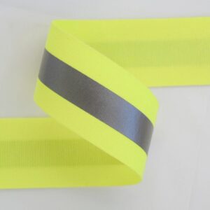 2″ FR Yellow Fabric with ¾” 8735 FR Silver