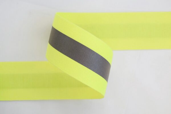 2 ½” FR Yellow Fabric with 1″ 9740 FR Silver