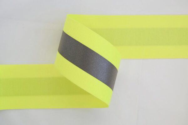 2 ½” FR Yellow Fabric with 1″ 9740 FR Silver