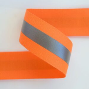 2″ FR Orange Fabric with ¾” 8735 FR Silver