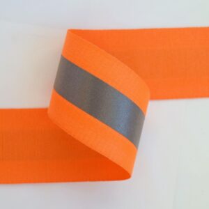 2 ½” FR Orange Fabric with 1″ 9740 FR Silver