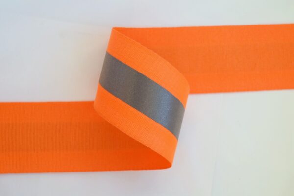 2 ½” FR Orange Fabric with 1″ 9740 FR Silver