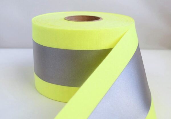 4″ FR Yellow Fabric with 2″ 8735 FR Silver