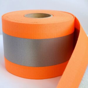 4″ FR Orange Fabric with 2″ 9740 FR Silver